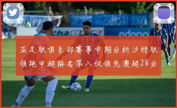 亚足联俱乐部赛事中期分析沙特联领跑中超排名第八仅领先澳超28分